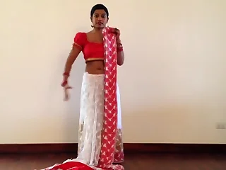 Indian Girl Arrogantly Sari Lesson